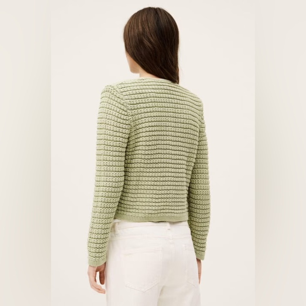 NEW Ba&sh Bash Gaspard Tweed Cardigan Jacket in Light Pastel Green | size 1 / S - Picture 5 of 13